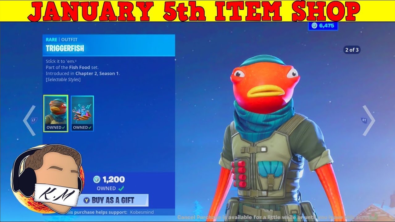 Trigger Fish Fn Fortnite Item Shop (January 5th) | TRIGGERFISH IS BACK! - YouTube