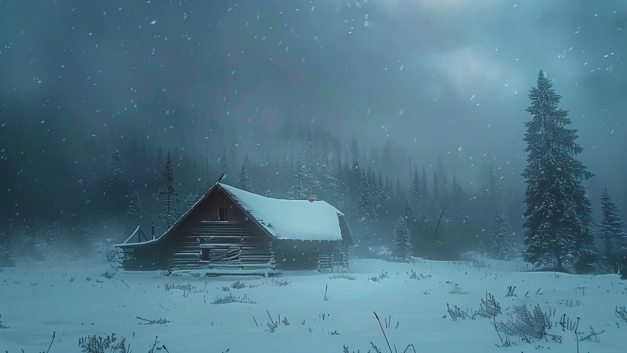 Cozy Indoor Snowstorm | Howling Wind and Falling Snow Sounds for Sleep, Relaxation and Meditation