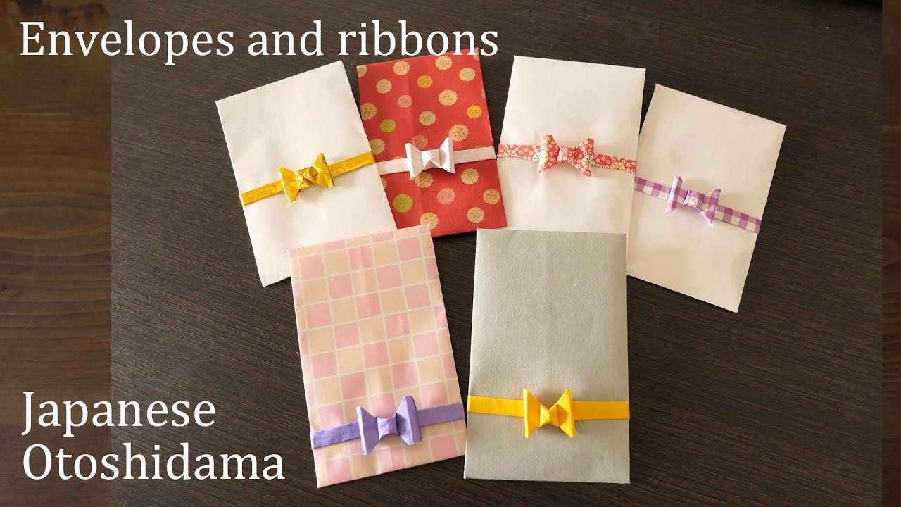 折り紙でポチ袋 リボン付きお年玉袋 Envelope With Ribbon Origami Tutorial 69 Youtube