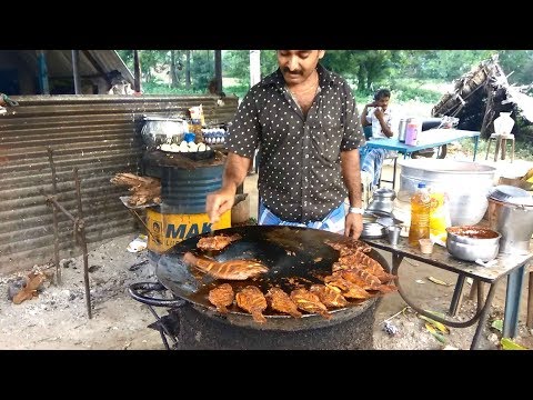 Big Fish Fried on Tawa - South Indian street food | Simple and Delicious Fish Fry in dosa tawa