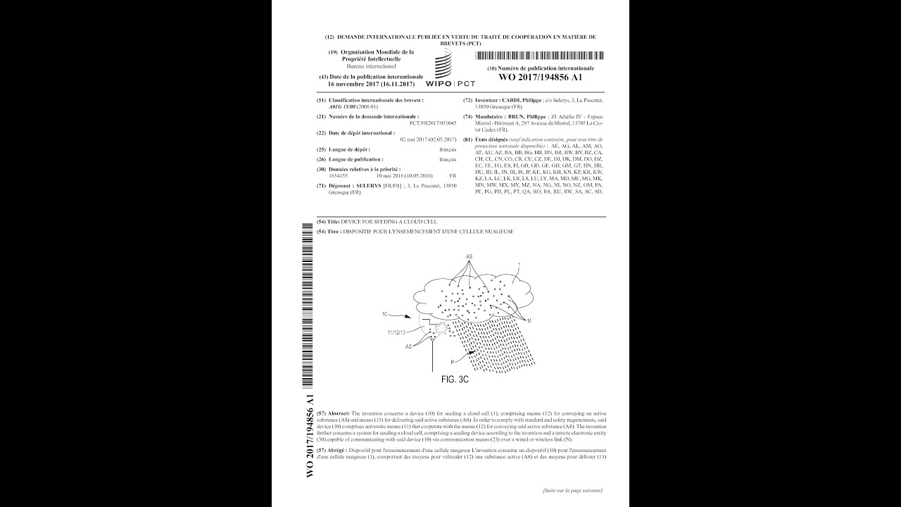 2017 2037 Device for seeding a cloud cell 2017261898 A1 specification