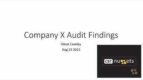 CBT Nuggets ISACA CISA  Part 14   The Process of Auditing Information Systems