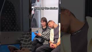 Her reaction when I fell asleep on her shoulder on the subway #kindness #love #viral #sleep#couple