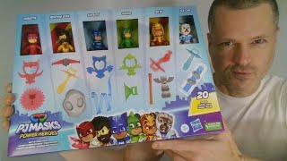 PJ Masks Power Heroes Ice Cub, An Yu, Newton Star 20 Pieces Hasbro Figure Unboxing Review Comparison
