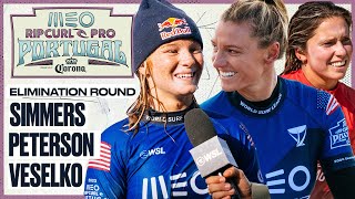 Caitlin Simmers, Lakey Peterson, Francisca Veselko | MEO Rip Curl Pro Portugal  Elimination Round