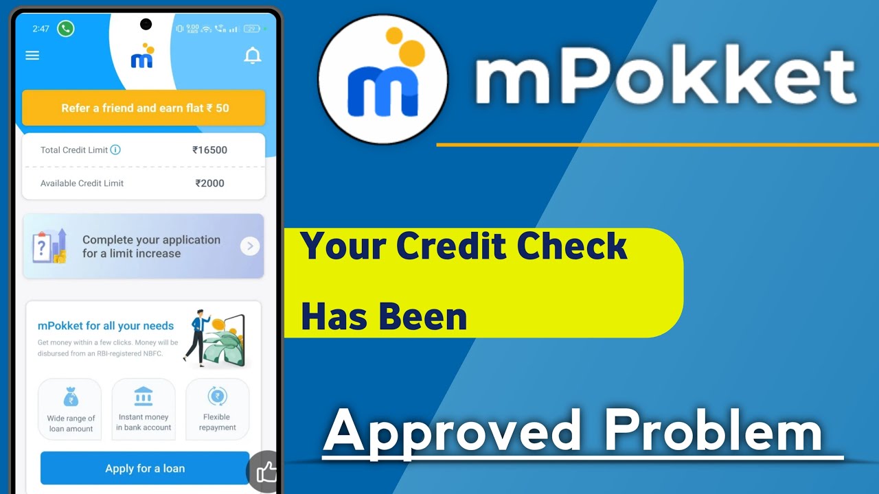 mPokket Your Credit Check Has Been Approved Problem Solve