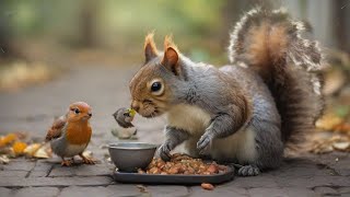 Cat TV~ Squirrel Picnic ~ Birds and Squirrels Everywhere ? 24 HOURS ? ? Cat & Dog TV