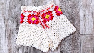 Descubre cómo tejer un encantador pantalón short de cuadros de la abuela a crochet: