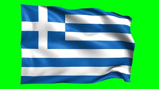 Green screen Footage | Greece Waving Flag Green Screen Animation | Royalty-Free
