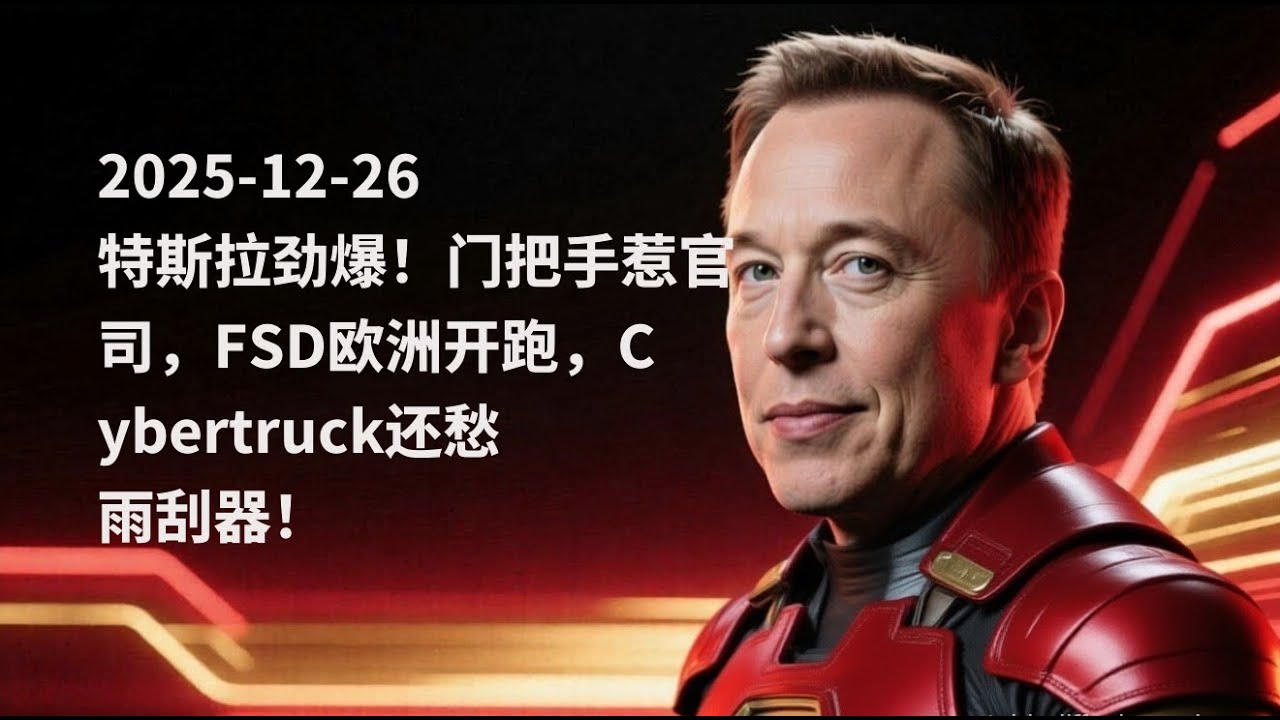 2025-12-26: 特斯拉劲爆！门把手惹官司，FSD欧洲开跑，Cybertruck还愁雨刮器！ - YouTube