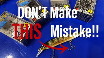 90% Of Anglers Are RUINING The Action Of Their Hard Baits!!  (Replace Your Treble Hooks Properly!)