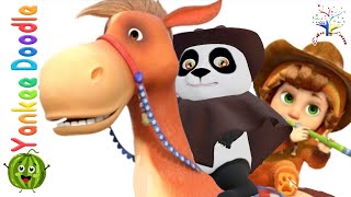 YANKEE DOODLE SONG YKALL|| 3D PANDA ANIMATION || COWBOY SONG ||  EduFam Nursery Rhymes & Kids Songs