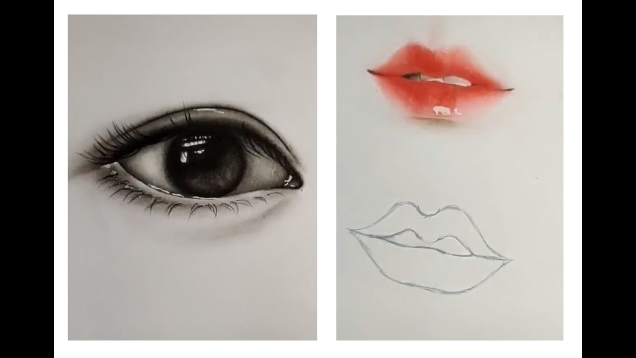 How To Draw Eyes, Nose, Mouth. - YouTube