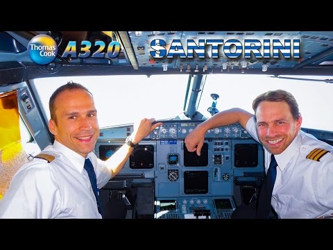 Piloting the Airbus A320 into Santorini