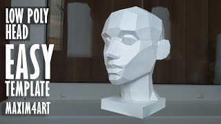 Low Poly Head. Asaro Head. Papercraft 3D