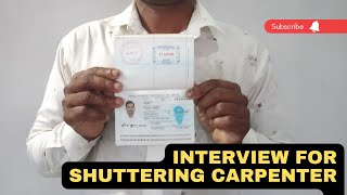 Interview for the Profile of Shuttering Carpenter | Interview for Gulf Jobs