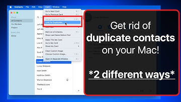 Two ways to remove duplicate entries from the Contacts App on your Mac!