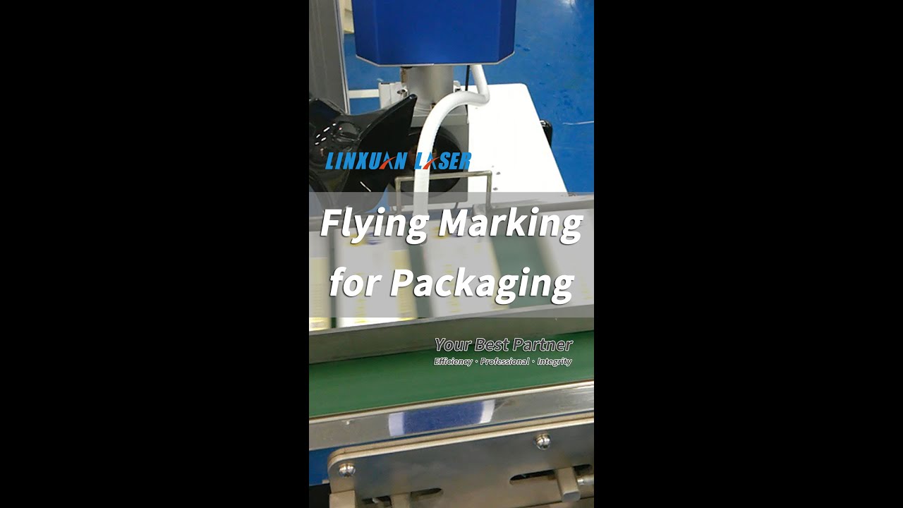 Online flying laser marking date on box for packaging industry