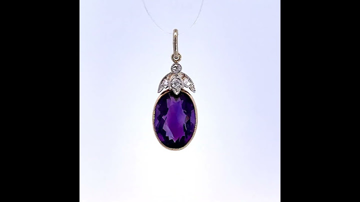 Anhänger Gelbgold 585 lila Amethyst 2ct 4 Diamanten 0.10ct W SI