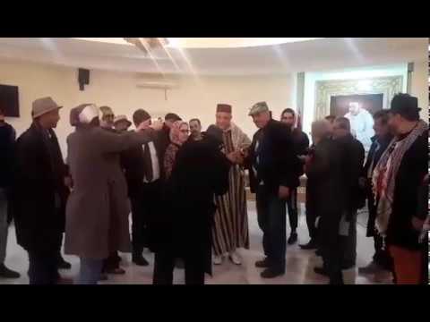 استقبال السيد ادريس بوجوالة فريق المسرح لمركز غزة بالمغرب مدينة وجدة 