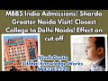 Mbbs india admissions sharda greater noida visit closest college to delhi noida effect on cut off