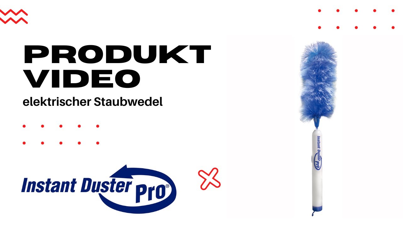 Instant Duster Pro®  der rotierende aktive elektrische Staubwedel mit  Teleskop Stange 