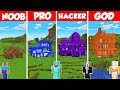 ELEMENTAL HOUSE BASE BUILD CHALLENGE - Minecraft Battle: NOOB vs PRO vs HACKER vs GOD / Animation