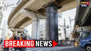 Giant Steel Pipe Emerges from Ground in Osaka, Baffling Experts