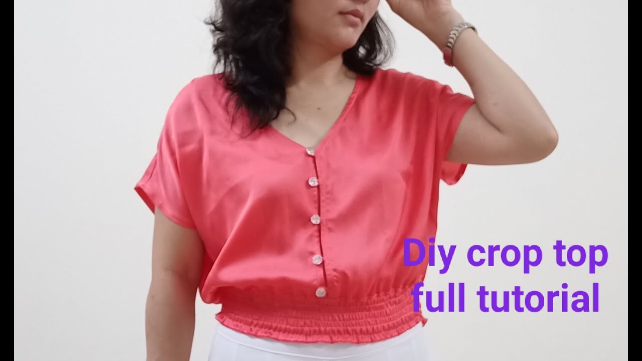 easy diy cute crop top/Cropped satin Sewing pattern making tutorial