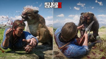 RDR2 - All Brutal Animal Attack & Bite Animation