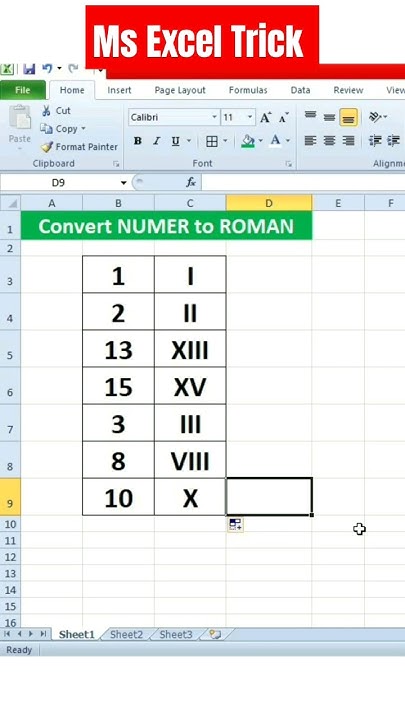 convert-number-to-roman-numerals-in-excel-shorts-ytshorts-excel