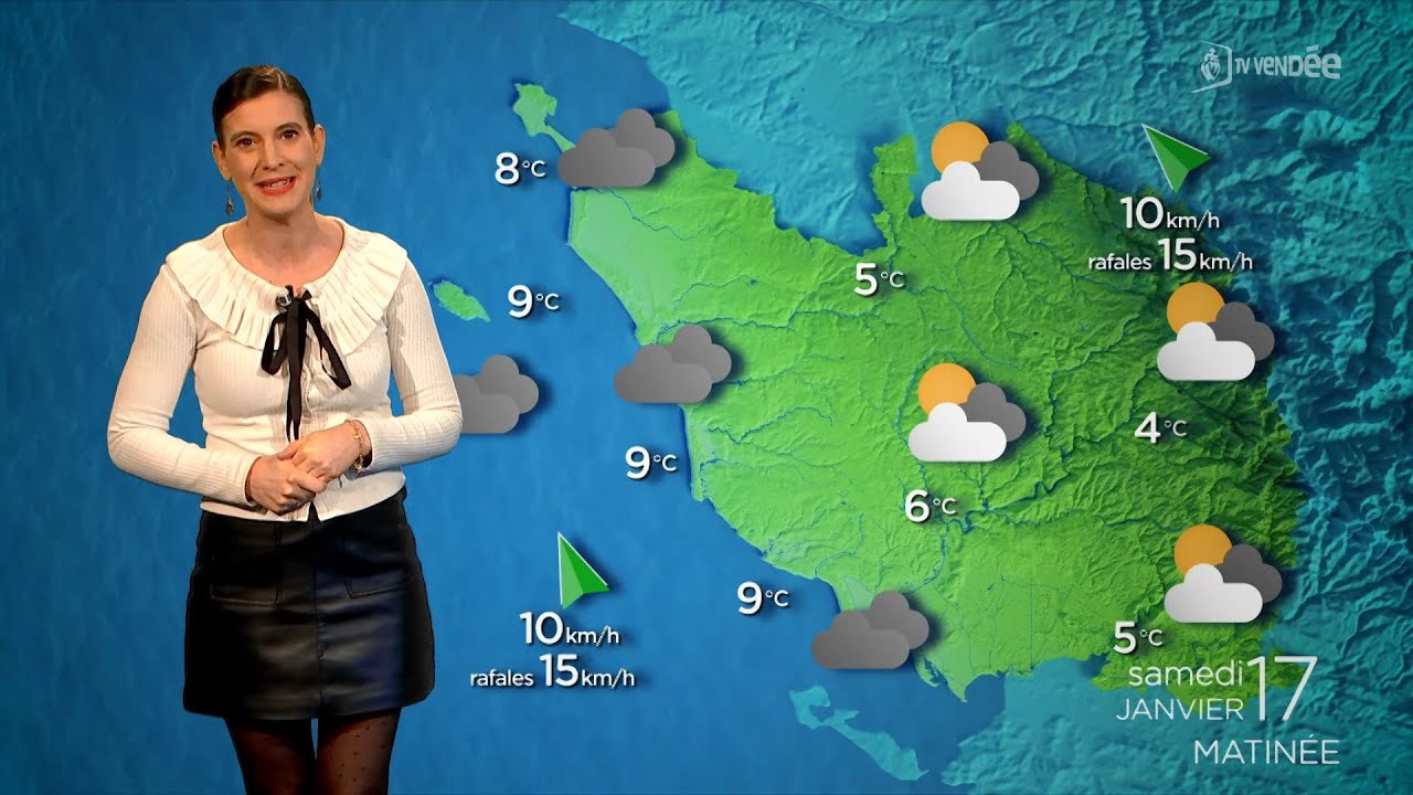 La météo de la Vendée du samedi 17 janvier 2026 : nuages, fraîcheur et tendance hivernale
