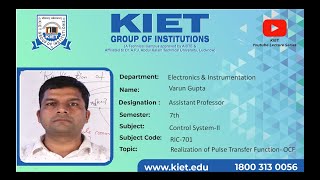 Realization of Pulse Transfer Function- OCF  | Control System-II