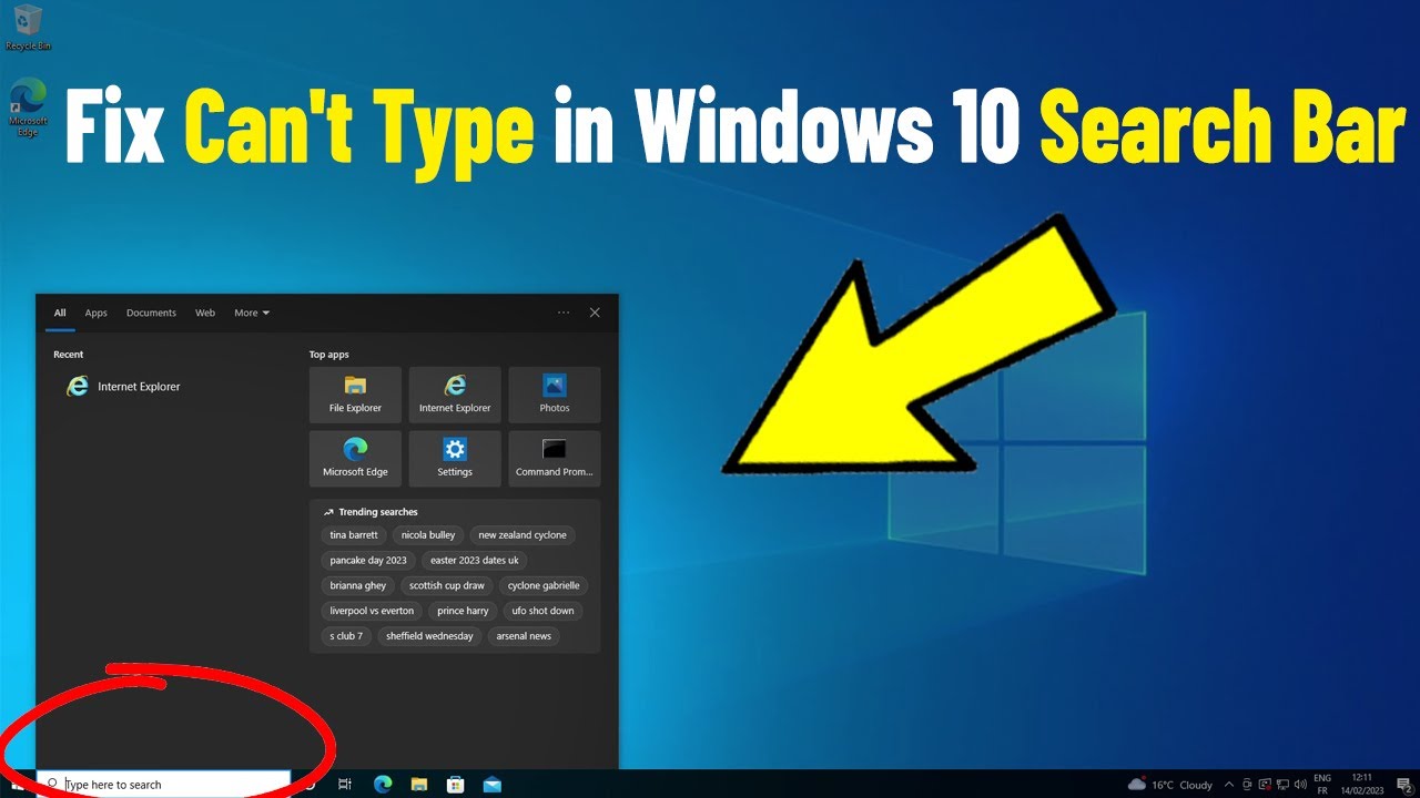 Fix can t type in windows 10 search bar how to solve search bar not