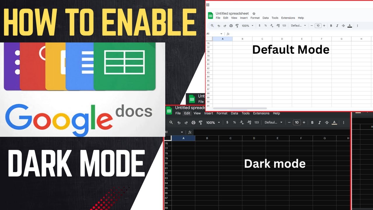 How to Enable Google Docs Dark Mode | Enable Dark Mode In Google Sheets ...