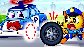 Police Repair Cars | Fire Truck, Police Car, Ambulance Fixing | Safety Song for Kids |Marshall Hoppi