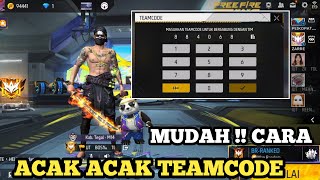 CARA ACAK ACAK TIM CODE MASUK ROM RANDOM || CARA ACAK ACAK TC FREE FIRE