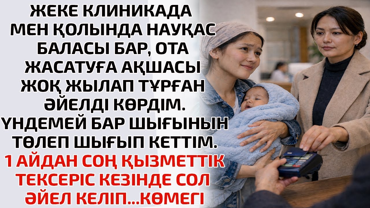 ЖЕКЕ КЛИНИКАДА  МЕН ҚОЛЫНДА НАУҚАС БАЛАСЫ БАР, ОТА ЖАСАТУҒА АҚШАСЫ ЖОҚ ЖЫЛАП ТҰРҒАН ӘЙЕЛДІ КӨРДІМ.