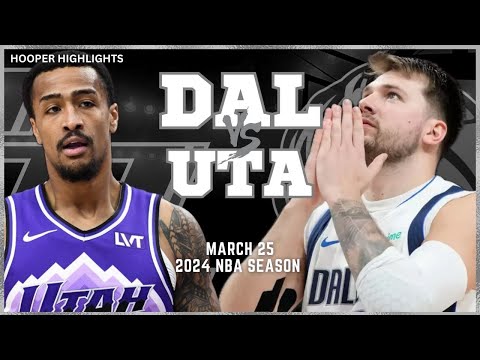 Dallas Mavericks vs Utah Jazz Full Game Highlights | Mar 25 | 2024 NBA Season