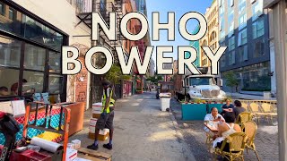 NEW YORK CITY WALKING TOUR - NOHO & BOWERY | 4K [ Restaurants & Coffee Shops ]