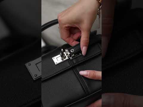 Брендова жіноча сумка JW PEI Elise Top Handle Bag Black | Стильна та компактна крос-боді з натуральної шкіри, Premium якість, видео 1