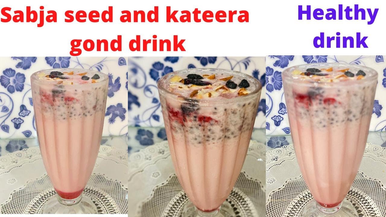 Gond katira drink recipe in hindirooh afza sharbatsabja seeds drink
