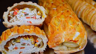 Para TU CENA o BOCADILLOS rollo DORADITO con un DELICIOSO RELLENO DE POLLO Dulce Hogar Recetas