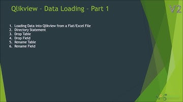 Loading Data into Qlikview | Rename,Drop Fields & Tables in Qlikview | Directory  Key Word # Part 1