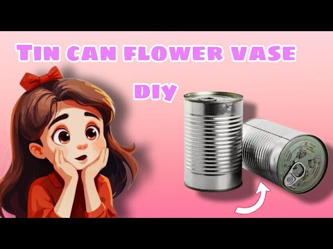 How to make busrh pen holder || Diy tin containers vase |