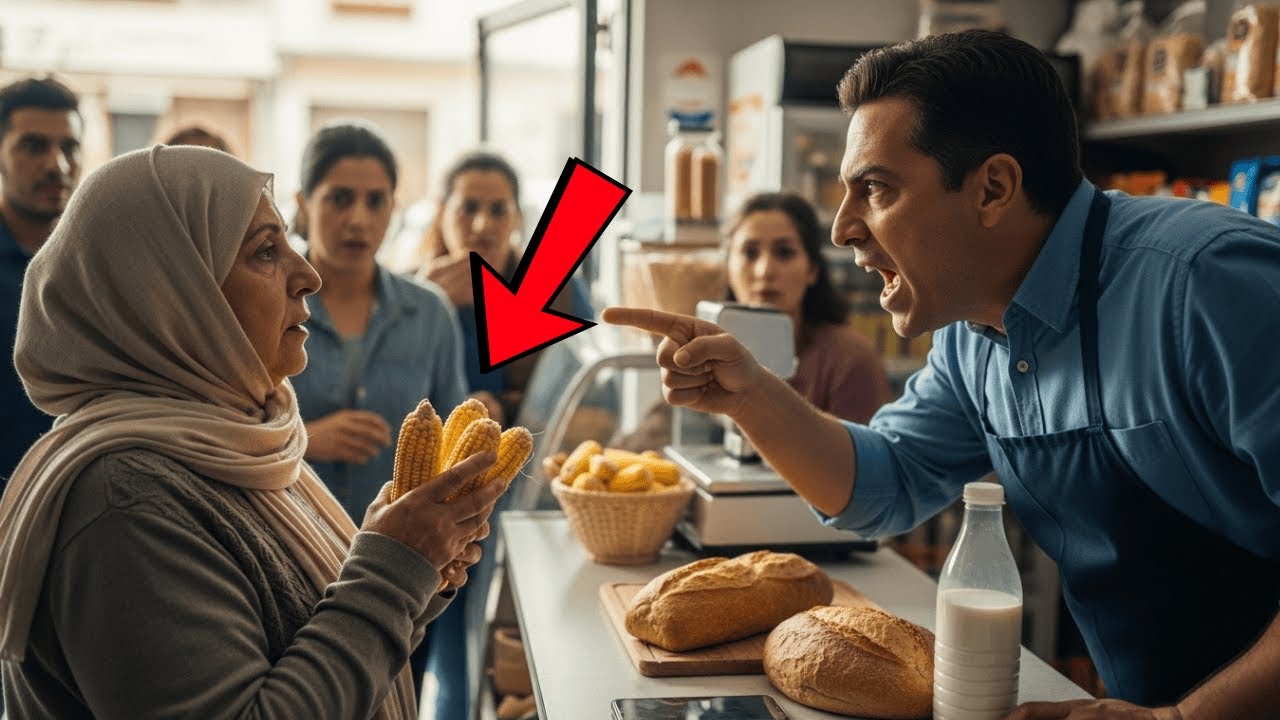 “¡Mujer loca!” — gritó el gerente cuando la árabe pagó pan y leche con maíz... sonó su celular