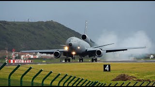 McDonnell Douglas KC10A Extender + 12 A10 Thunderbolt Landing at Lajes Terceira Azores