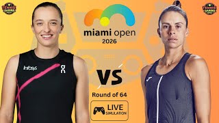 LIVE Sim - Iga Swiatek vs Magda Linette | Round of 64 - Miami Open 2026