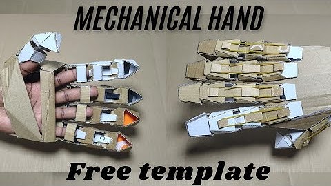 How to Make a Mechanical hand out of cardboard at Home / FREE TEMPLATES / Robotic Arm Working model