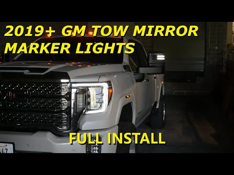 2019-2022 GM Silverado Sierra Tow Mirror Marker Light Install - Switchback (White) or Amber